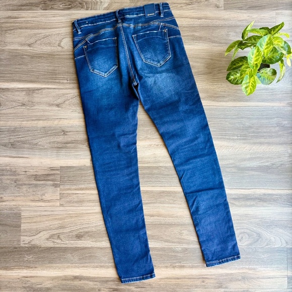 Stradivarius Distressed Skinny Fit Jeans Blue Size 10 - Picture 10 of 11